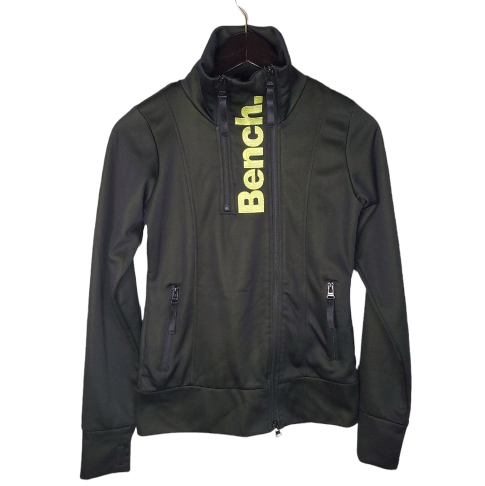 BENCH Urbanwear Double Zip Funnel Neck Fleece Lined Activewear Jacket